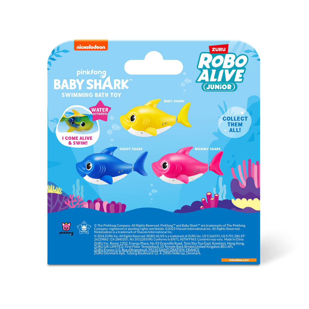 Dodger Blue Robo Alive Junior Mini Baby Shark Series 1 Battery-Powered Swim Bath Toy 7163 by ZURU Toyzoona 7163_2023-S003-ROBO_ALIVE_JUNIOR-ROBOTIC-SERIES_1_Mini_Baby_Shark_MA_B_1L_3L_Blue_Back_of_pack.png Action Figures and Play Sets
