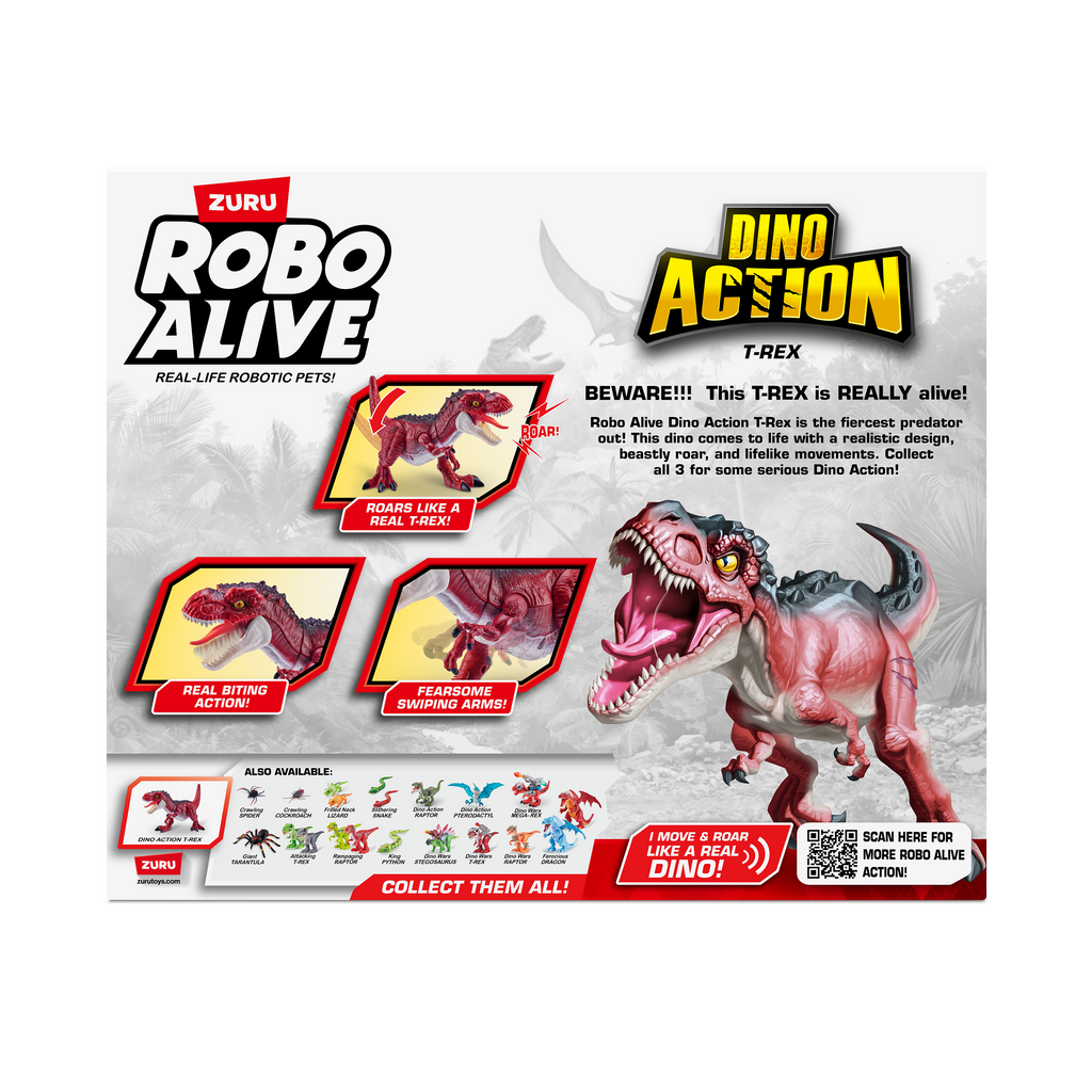 Light Gray Robo Alive Dino Action T-Rex 7171 by ZURU Toyzoona 7171_ROBO_ALIVE-DINO_ACTION-SERIES1_T-REX_Back_of_Pack_01.png Action Toys