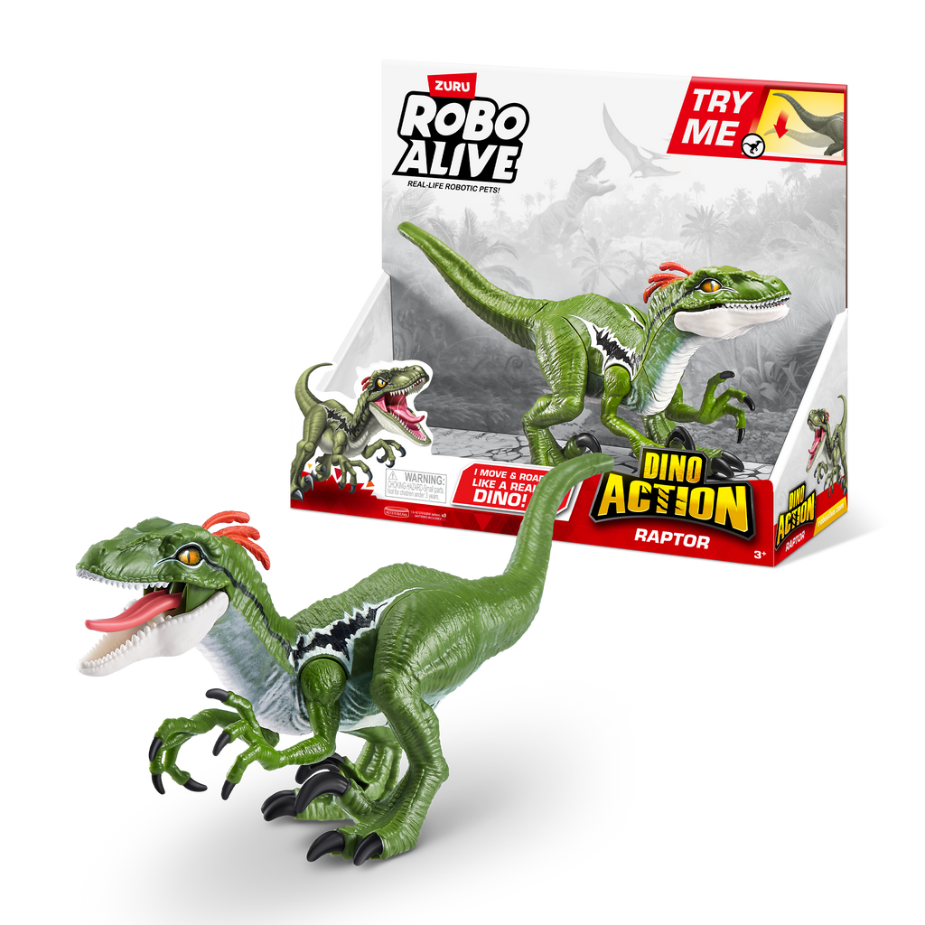Light Gray Robo Alive Dino Action Raptor 7172 by ZURU Toyzoona 7172_ROBO_ALIVE-DINO_ACTION-SERIES1_Raptor_Ecom_Hero_01.png Action Toys