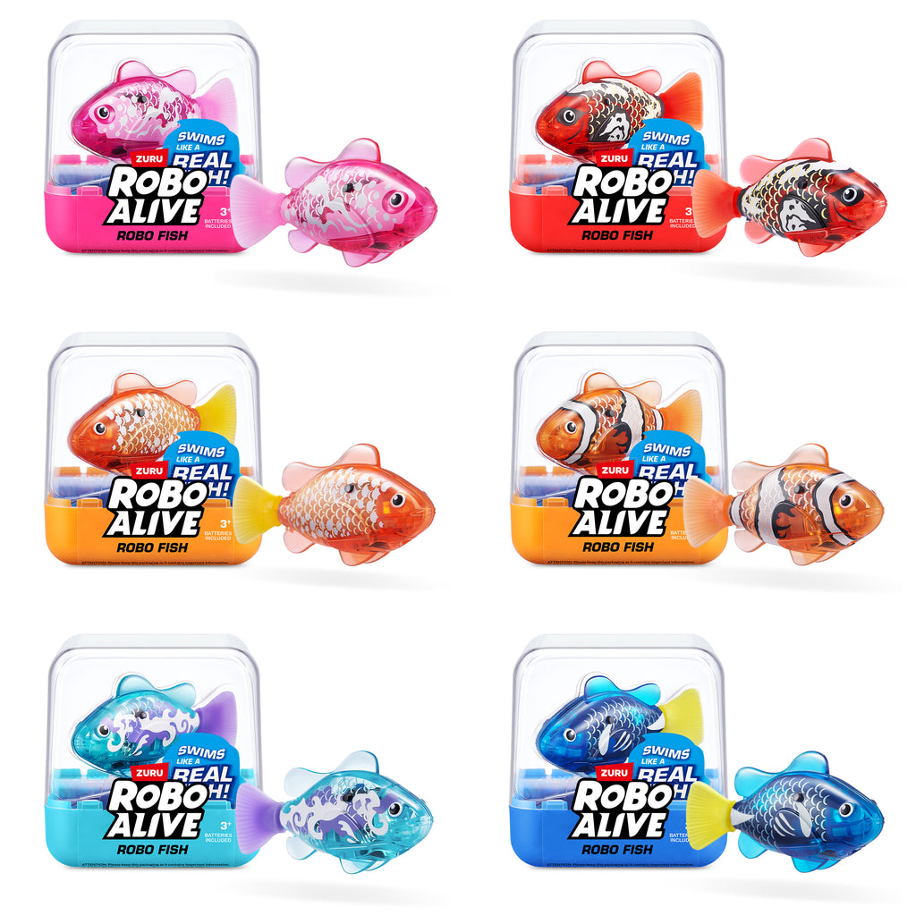 Light Gray Robo Fish Series 3 Robotic Swimming Fish 7191 by ZURU Toyzoona 7191_ROBO_ALIVE-ROBO_FISH-SERIES_3_Eomhero.jpg Action Figures and Play Sets