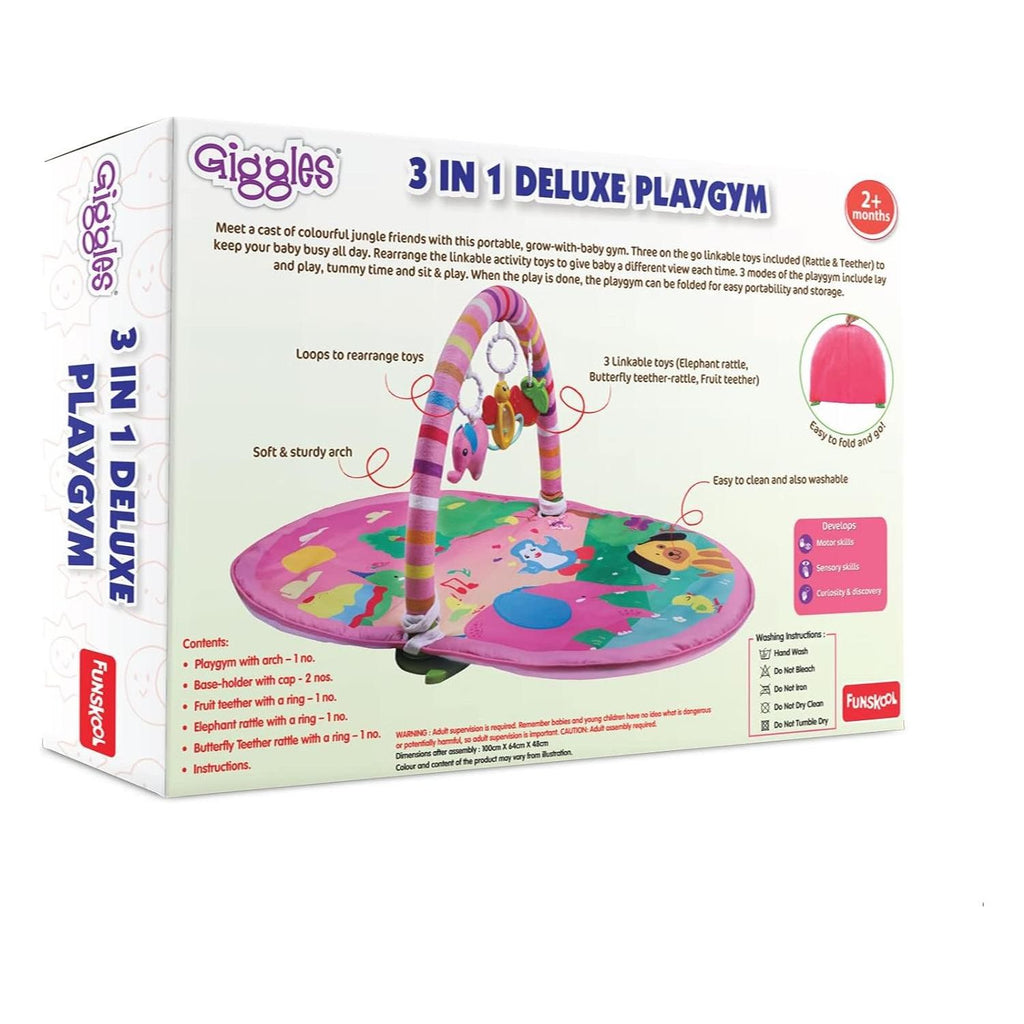 Antique White Funskool Giggle 3 in 1 Deluxe Playgym Pink Toyzoona 71y6EFnB5fL._SL1500.jpg Infant Toys
