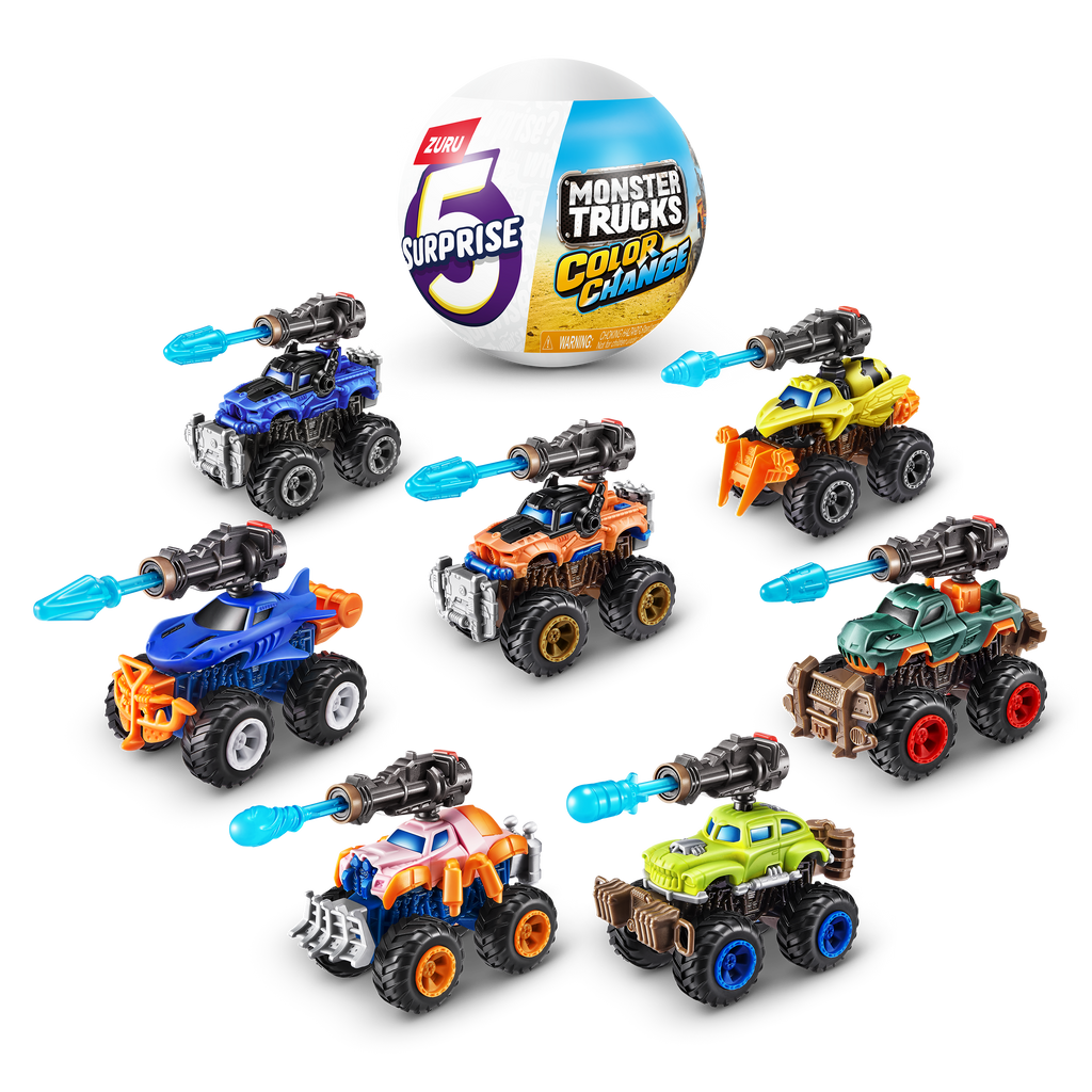 Tan 5 Surprise Monster Trucks Series 3 77594Gq1 by ZURU Toyzoona 77594_5SURPRISE-monstertrucks-SERIES3_OOP3.png Vehicles and Remote Control Toys