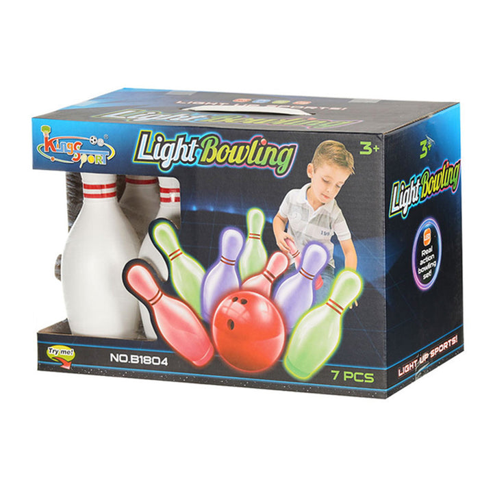 Gray Light Bowling Set for Kids | Glow in the Dark Bowling Game | 7-Piece Indoor & Outdoor Bowling Toy for Boys & Girls Ages 3+ HALSON ENTERPRISE 7889999.jpg Outdoor and Active Play