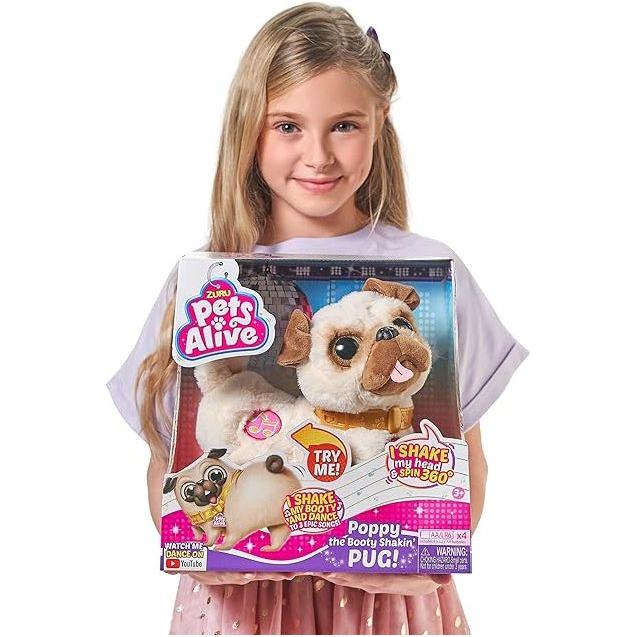 Gray Zuru Pets Alive Pug Shaking Pug 9521 - Moving Puppy Pal Toyzoona 81DkEB4nR9L._AC_SX425.jpg Action Toys