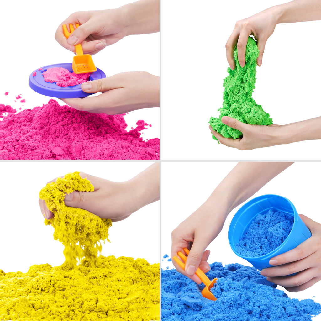ZURU Oosh Smart Sand 8608 - Sabbia Modellabile Magica, Colori Assortiti (Verde, Giallo, Blu, Rosa) - Antistress E Creativa