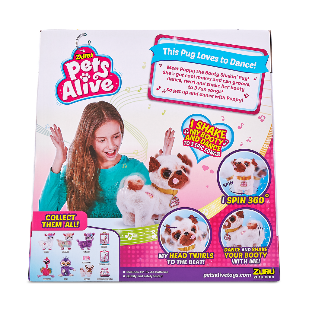 Light Gray Pets Alive Poppy The Booty Shakin’Pug – Interactive Dancing Plush Puppy 9521 by ZURU Toyzoona 9521_ZURU_PETS_ALIVE-PUG-SERIES_1_Booty_Shaking_Pug_Window_Box_04.png Action Toys