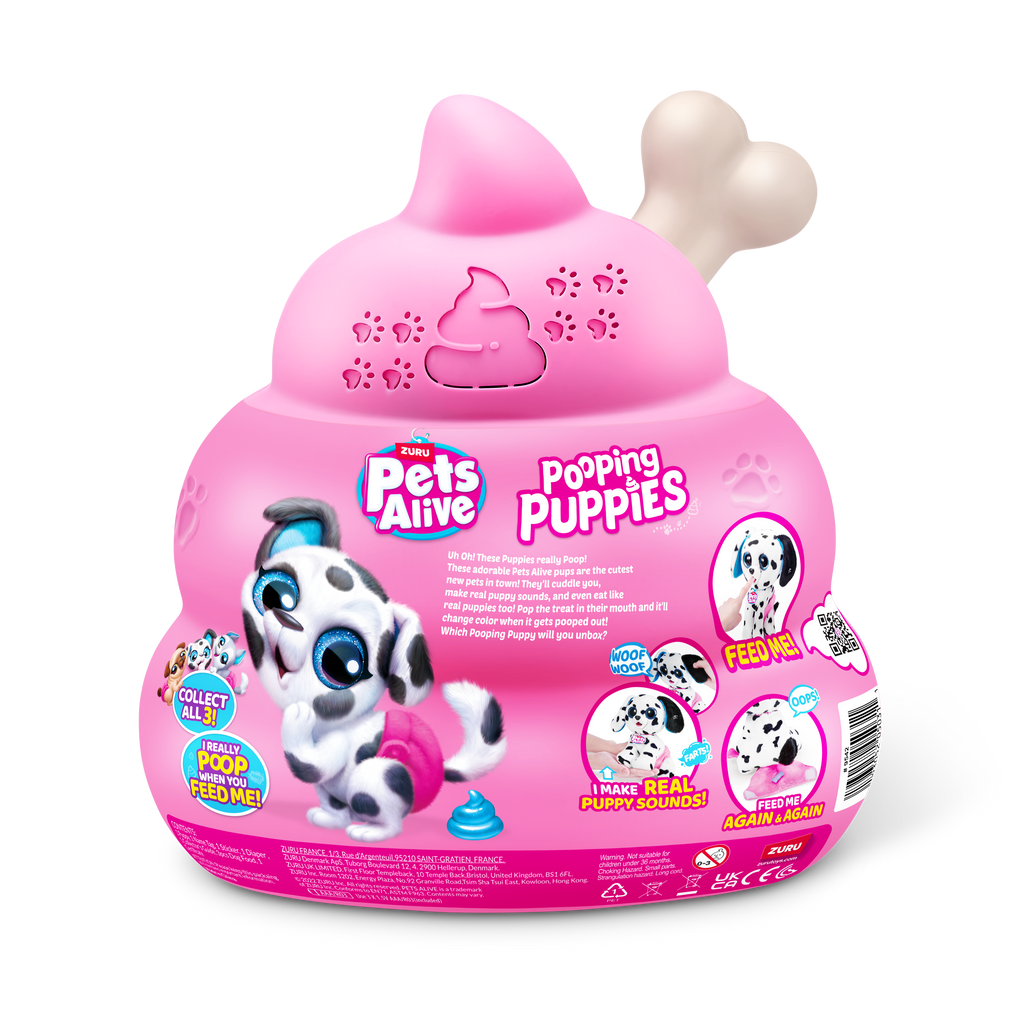 Plum Pets Alive Pooping Puppies 9542 by ZURU Toyzoona 9542_PETSALIVE_POOPINGPUPPIES_InPack_Back_01.png Dolls and Accessories