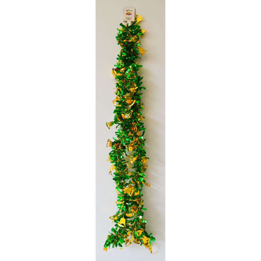 Light Gray Green Gold Bell Garland Christmas Decor Toyzoona CR101.jpg