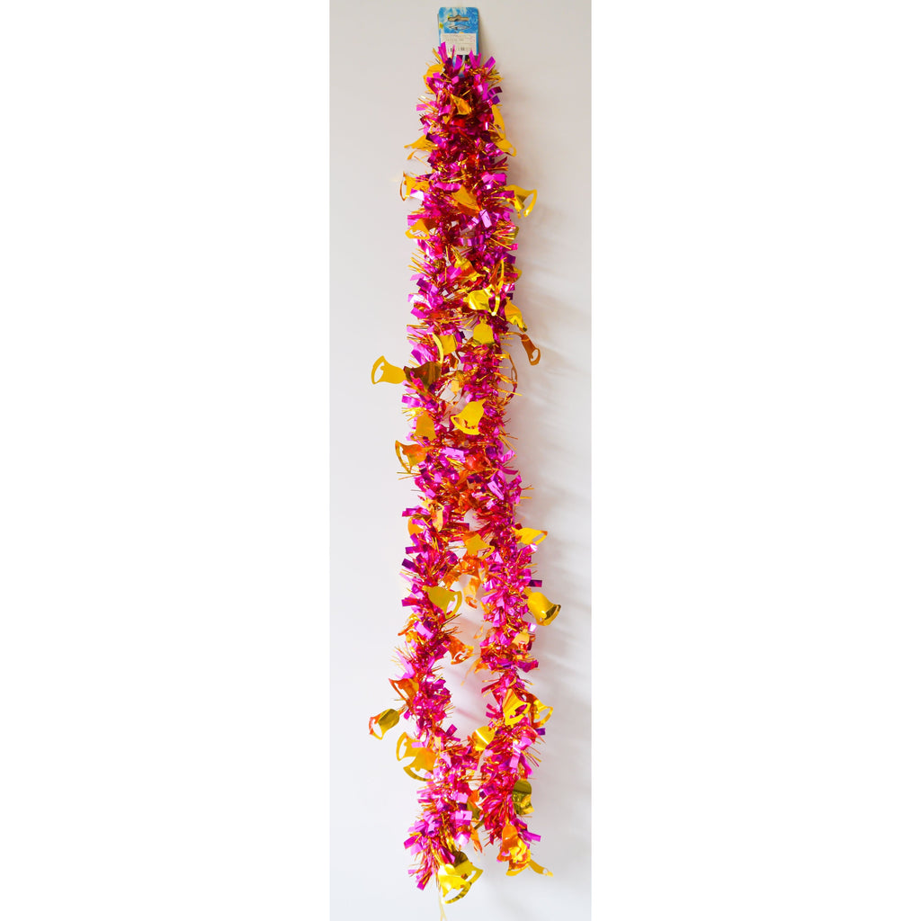 Light Gray Pink Gold Bell Garland Christmas Decor Toyzoona CR102.jpg Seasonal