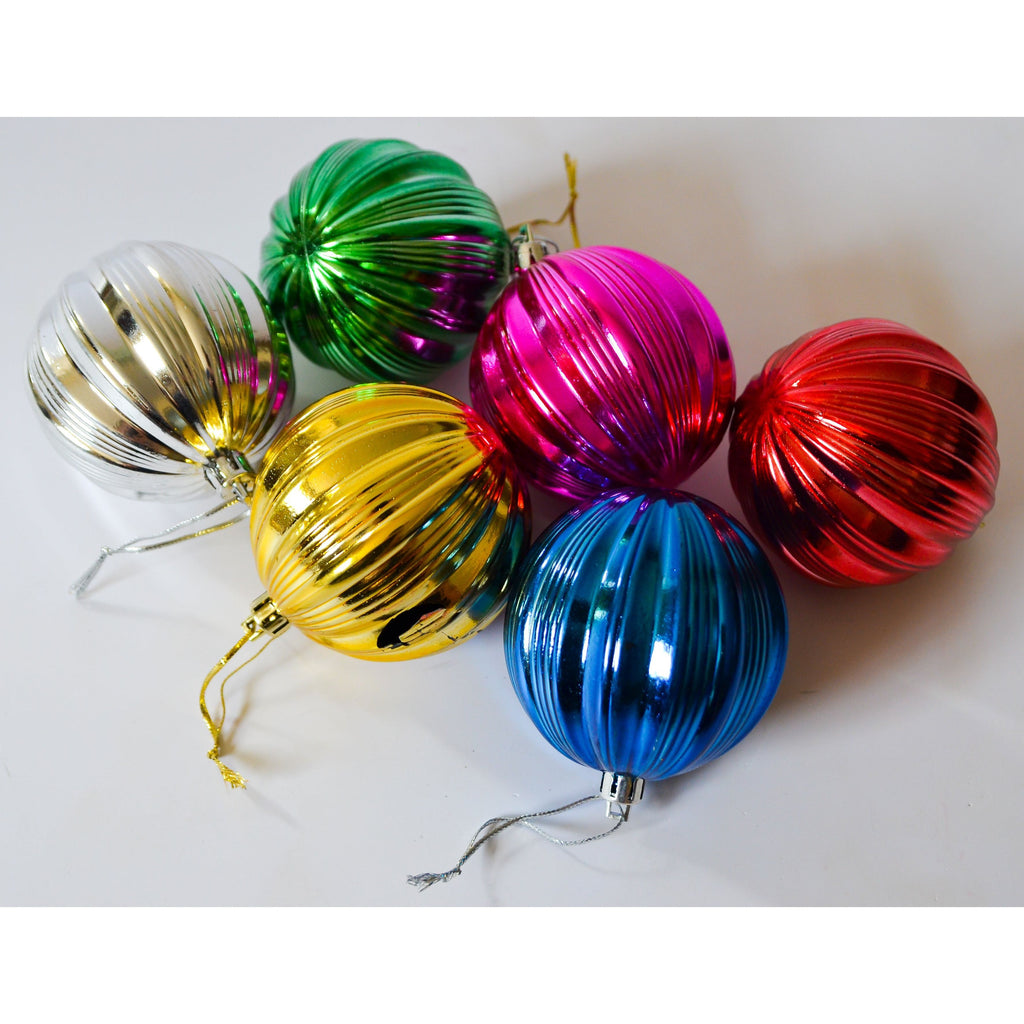 Gray Colour Stripe Christmas Decor Ball 19V75 Toyzoona CR141.jpg Seasonal