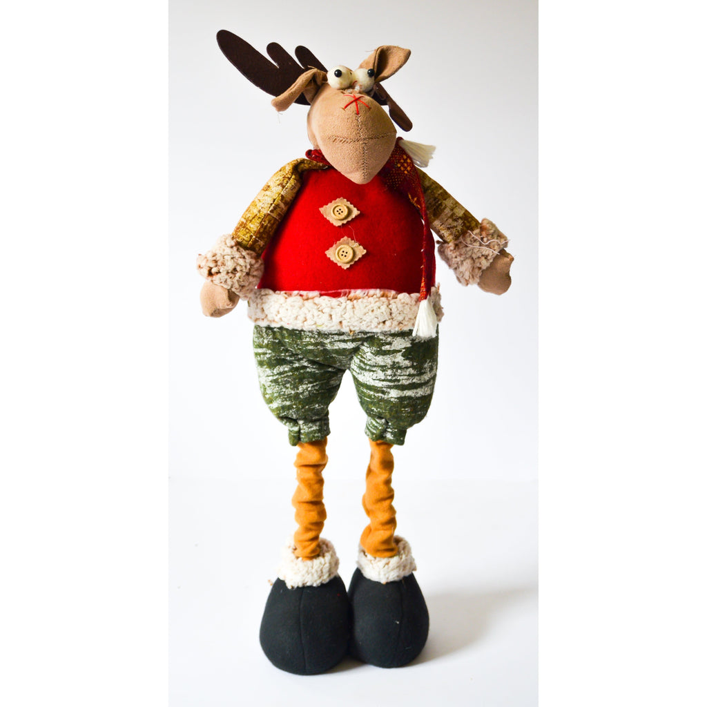 Dark Slate Gray Large Moose with Scarf Christmas Decor Toyzoona CR173.jpg Seasonal