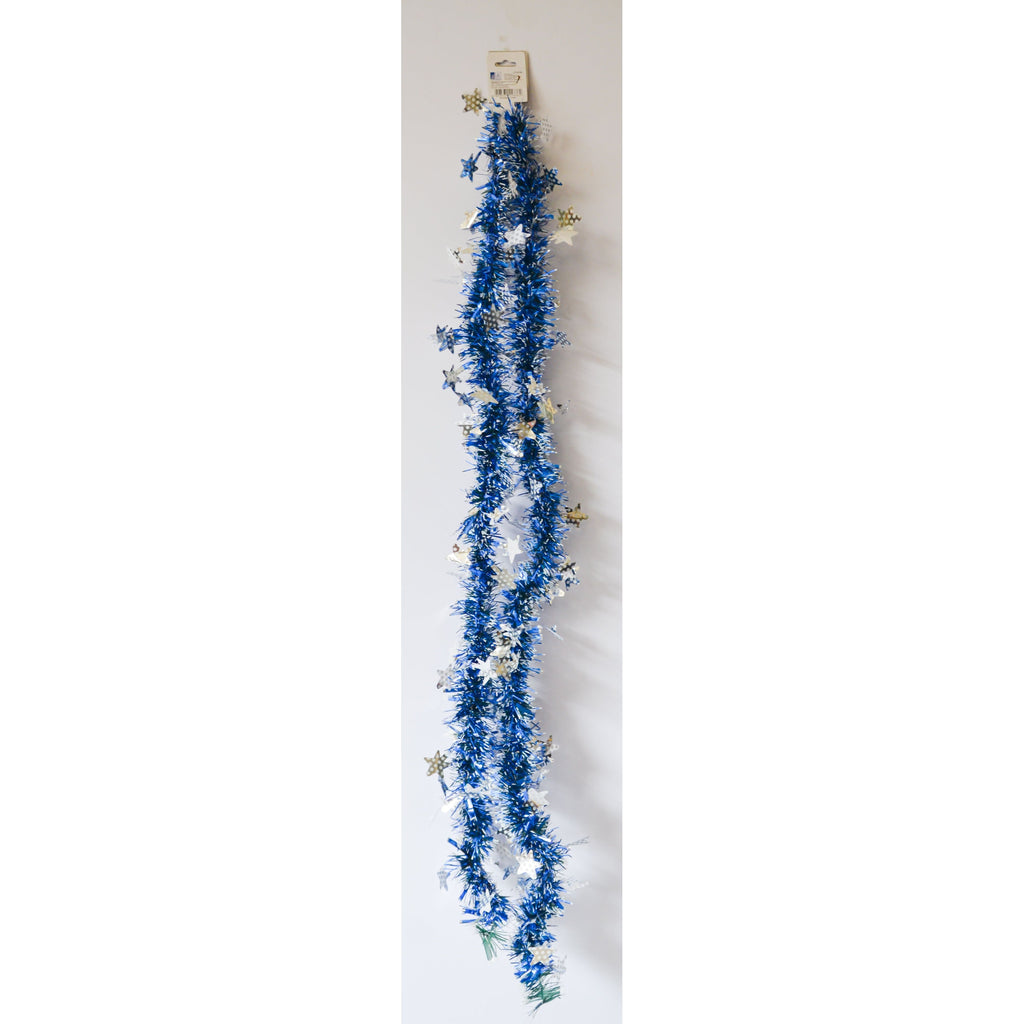 Light Gray Blue Garland Stars Decor LT10742 Toyzoona CR95.jpg Seasonal