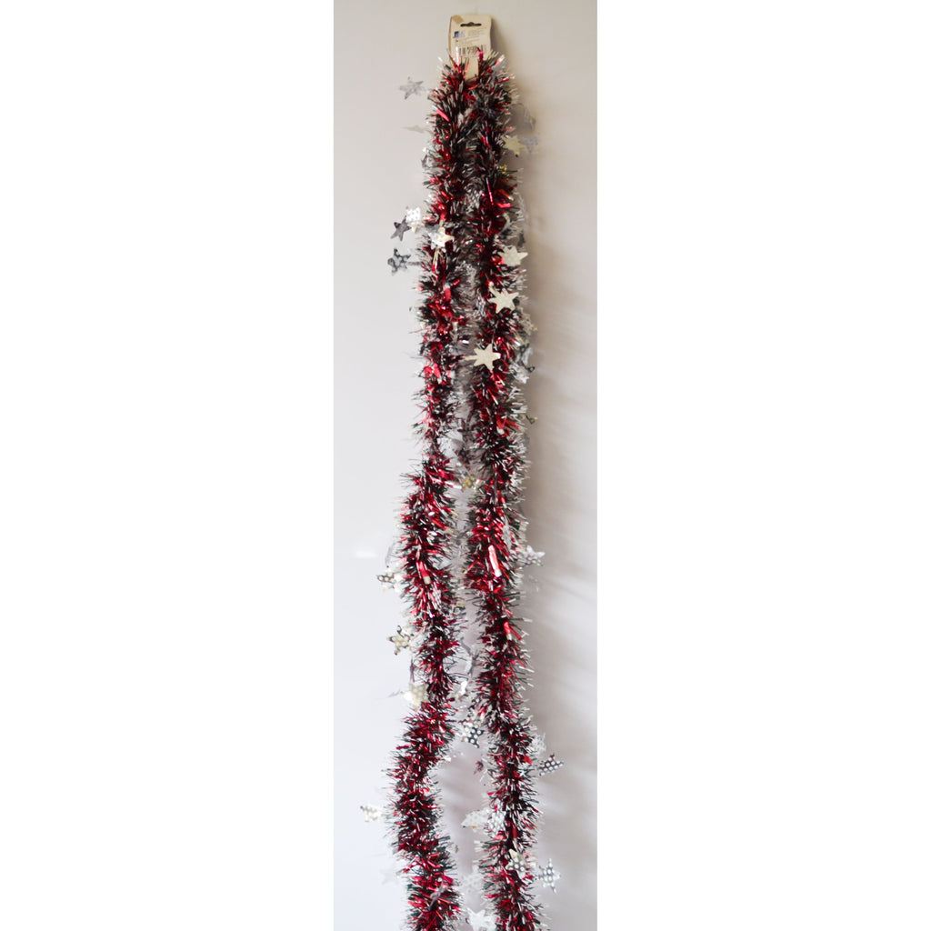 Gray Red Garland Stars Decor LT10742 Toyzoona CR96.jpg Seasonal