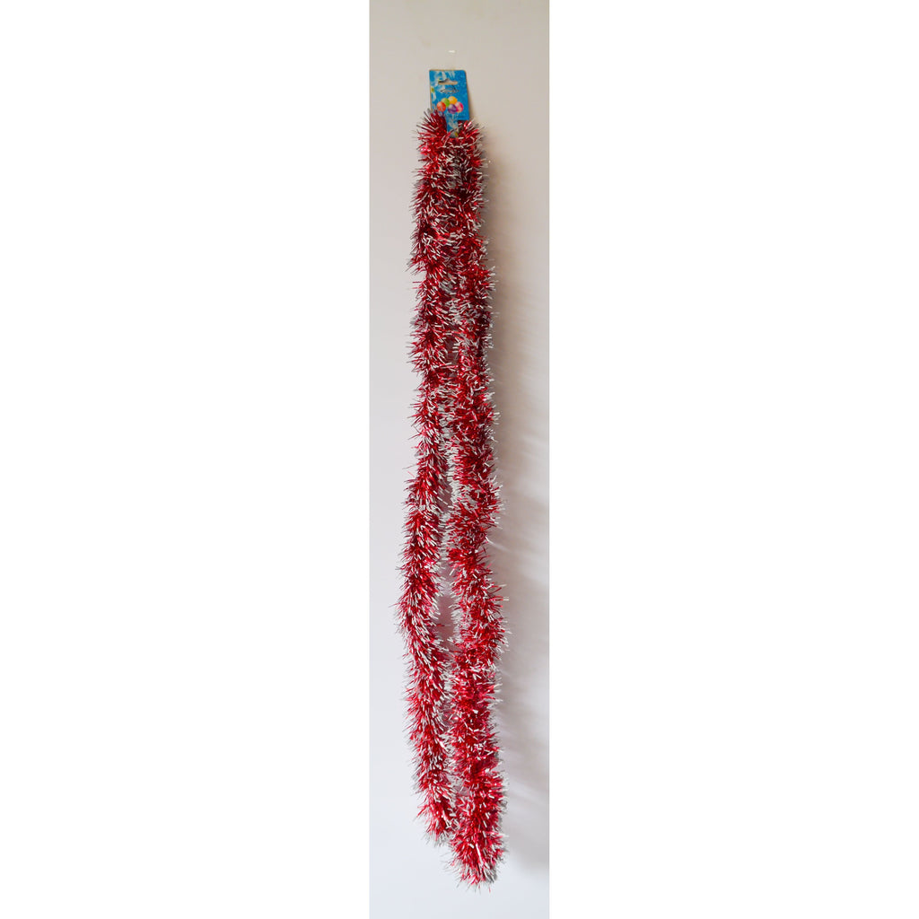 Gray Red Silver Garland Christmas Decor Toyzoona CR98.jpg Seasonal