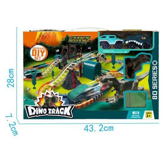 Wheat Dino Electric Track with Dino Car HALSON ENTERPRISE Electric-Dinosaur-Track-Toy-Sets-DIY-Educational-Toys-B-O-Series-Simulation-Dinosaur-Car-Colorful-Track.jpg Vehicle and Remote Control