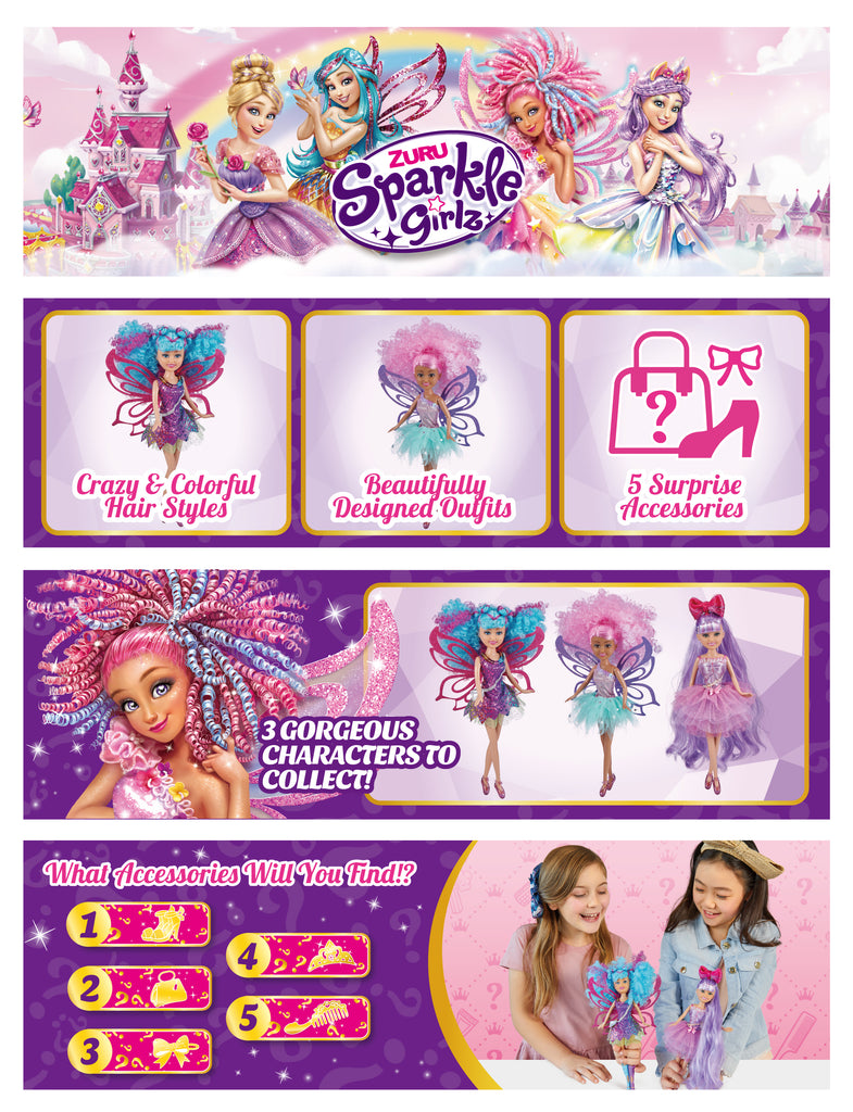 Light Gray Sparkle Girlz Hair Dreams 100313 by ZURU HALSON ENTERPRISE HairDreams-09.jpg Dolls and Accessories