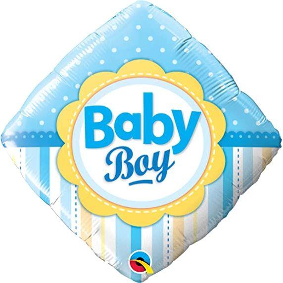 Light Gray Qualatex Baby Boy Square 14637 Balloon Toyzoona QualatexBabyBoySquare14637Balloon.jpg Gift, Party Goods & Wrapping Paper