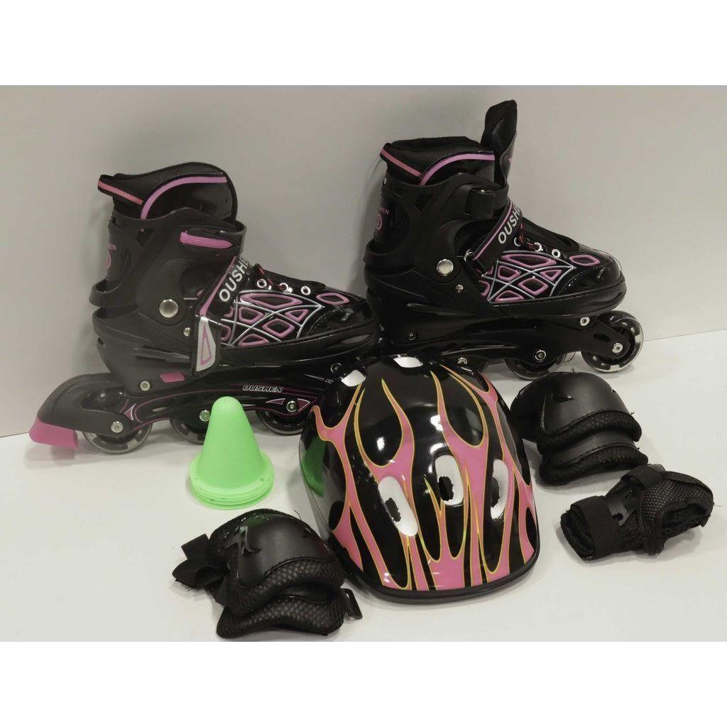 Dark Gray Roll with Confidence – Skate Shoes Black and Pink Small Toyzoona SkateShoesBlackAndPinkSmall_1.jpg Outdoor Play