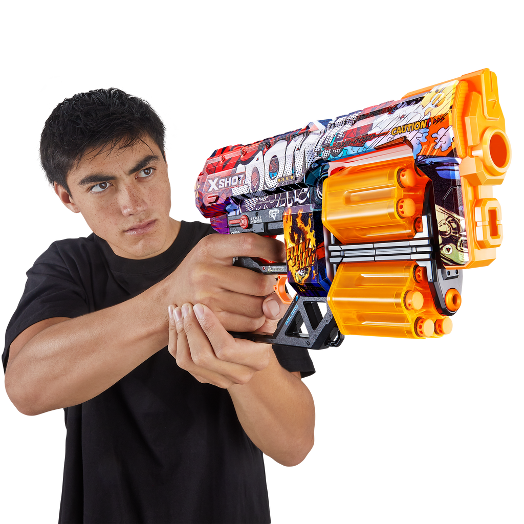 Dark Salmon XSHOT Skins Dread Dart Blaster 36517 (12 Darts) by ZURU Toyzoona X-SHOT-SKINS-DREAD_Lifestyle_01.png Battling Toys