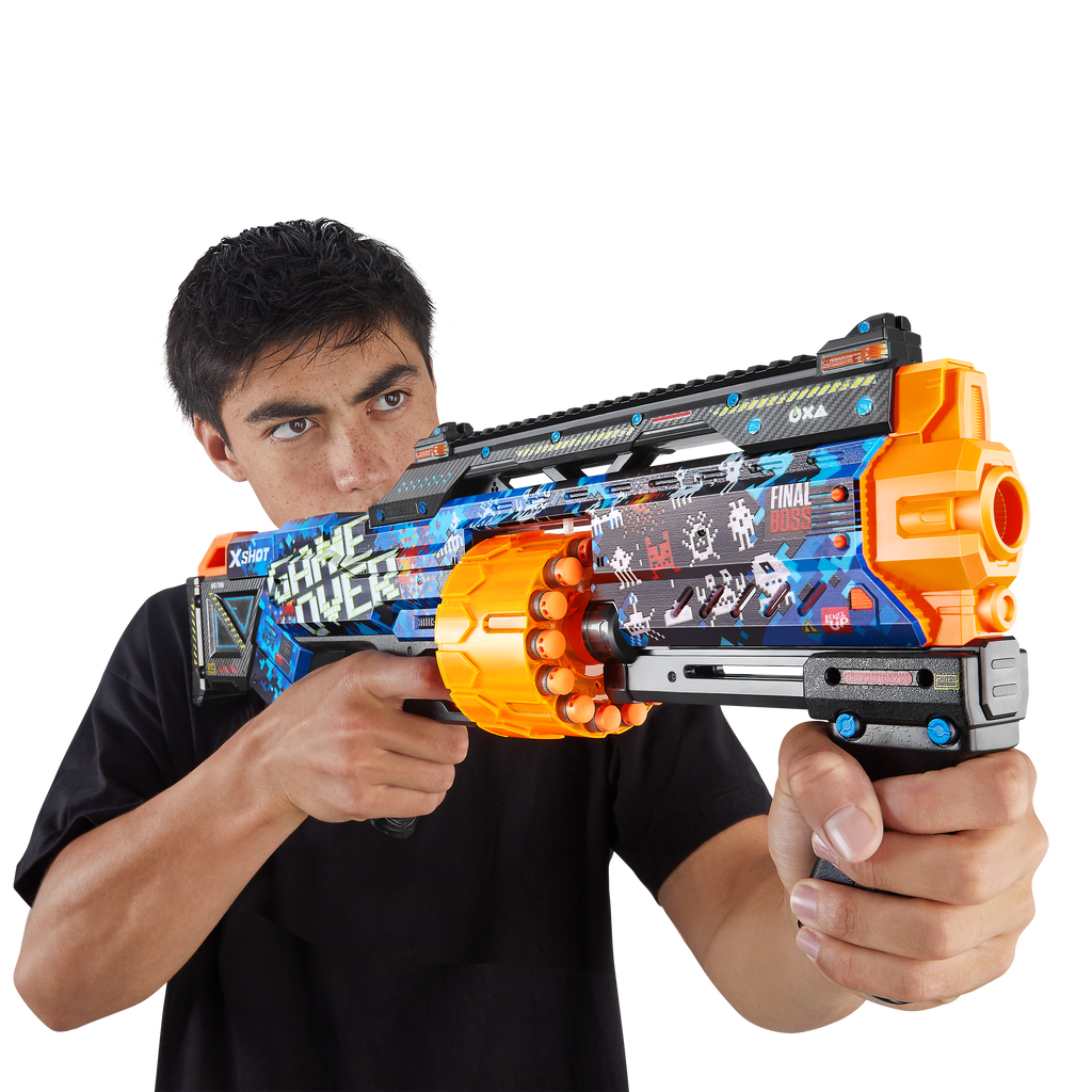 Dark Salmon XSHOT Skins Last Stand Dart Blaster 36518 (16 Darts) by ZURU Toyzoona X-SHOT-SKINS-LAST_STAND_Lifestyle_01.png Battling Toys