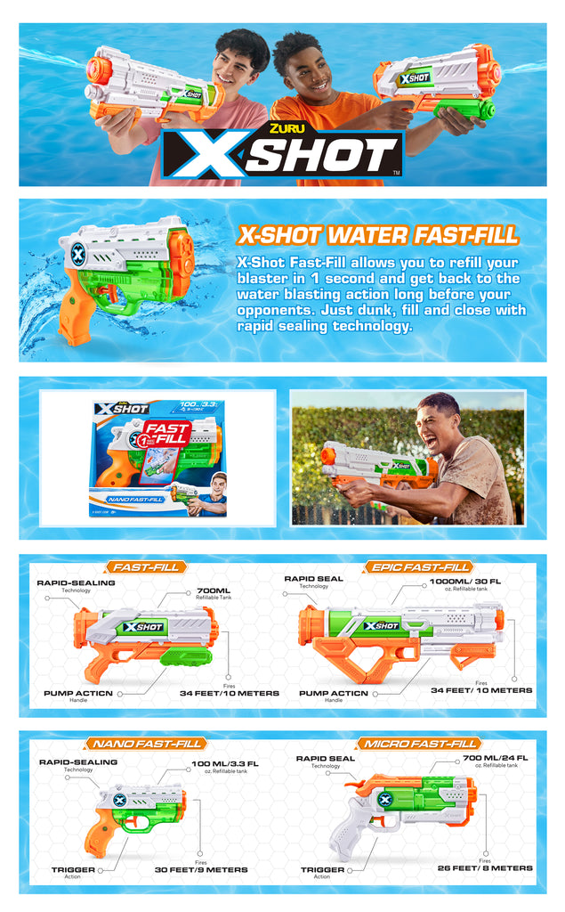 Tan XSHOT Fast-Fill Nano 56333 by ZURU HALSON ENTERPRISE X-ShotfastfillEBC_56333_NANO-06_1.jpg Action Figures and Play Sets