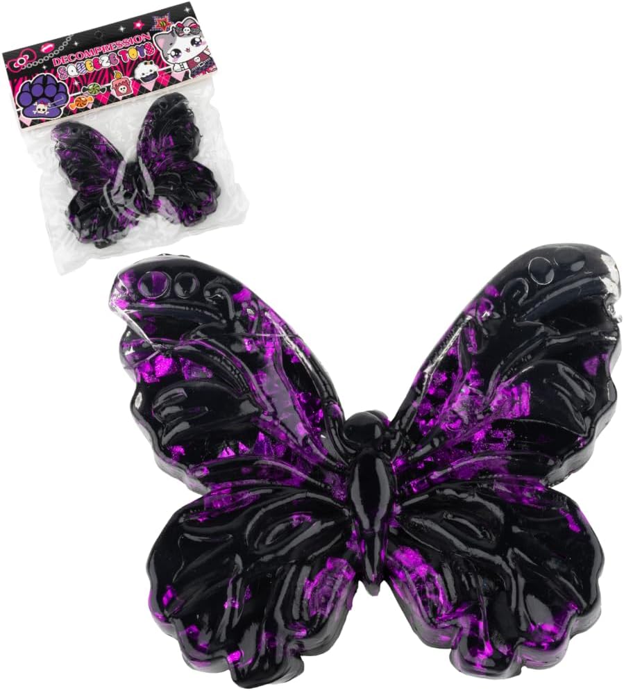 Dark Slate Gray Butterfly Squishy Toys - Soft Silicone Sensory Toys - Stress Relief Fidget for Kids & Adults - Assorted Colors - 5+ Age (Purple) HALSON ENTERPRISE bfly.jpg Arts and Crafts