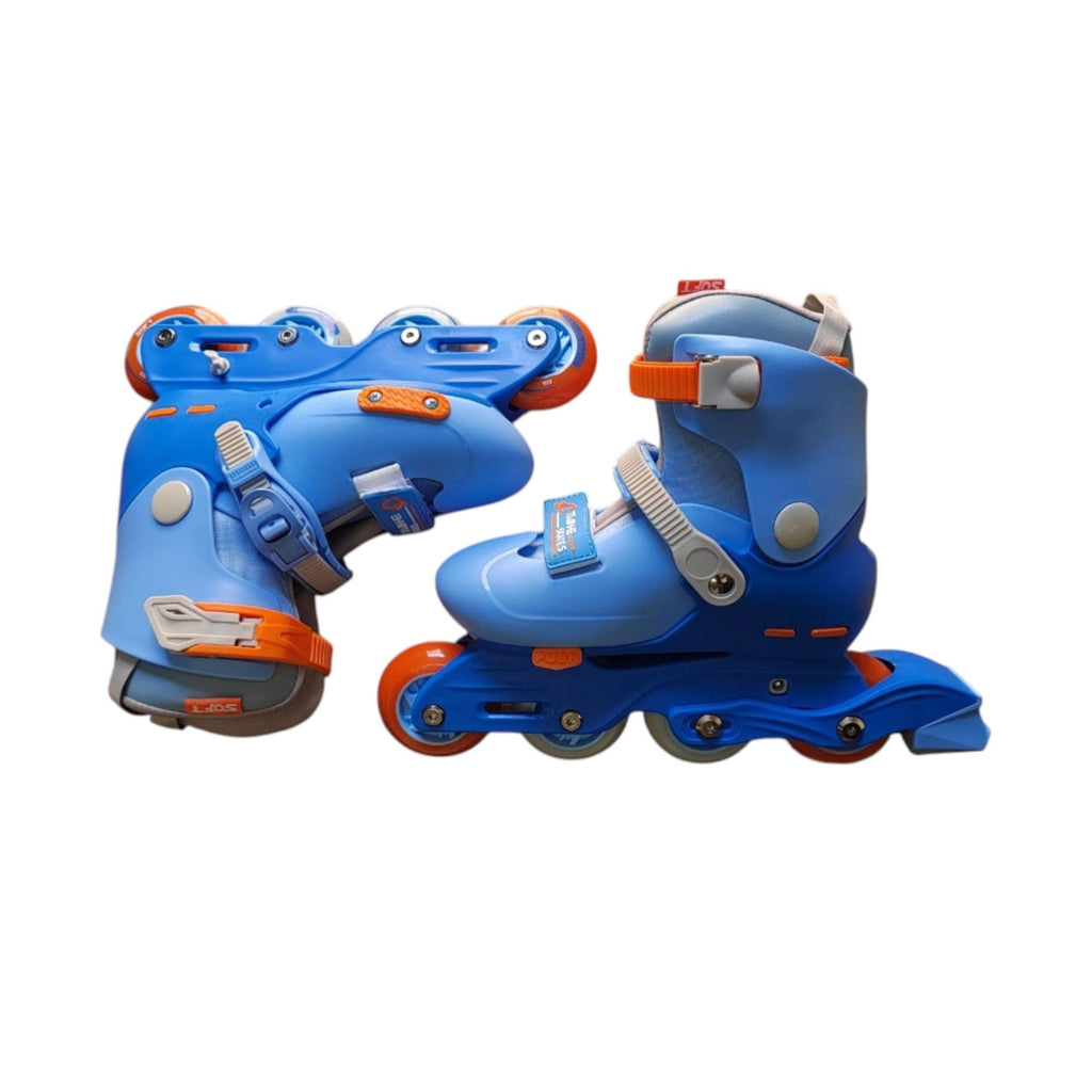 Dark Slate Blue Kids Inline Skates Set - Adjustable Roller Skates for Girls & Boys - Complete Set with Helmet & Pads - ABEC-7 Bearings - Size M (32-35) HALSON ENTERPRISE blueskates1-Photoroom.jpg Outdoor and Active Play