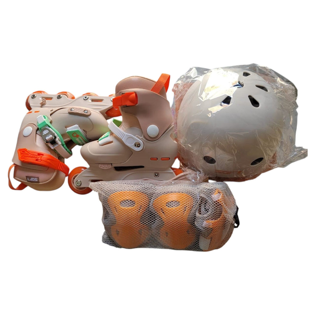 Dim Gray Kids Inline Skates Set - Adjustable Roller Skates for Girls & Boys - Complete Set with Helmet & Pads - ABEC-7 Bearings - Size L (36-39) HALSON ENTERPRISE brownskates-Photoroom_9684b5df-e4b4-474e-bf0e-fa1e4797bf81.jpg Outdoor and Active Play