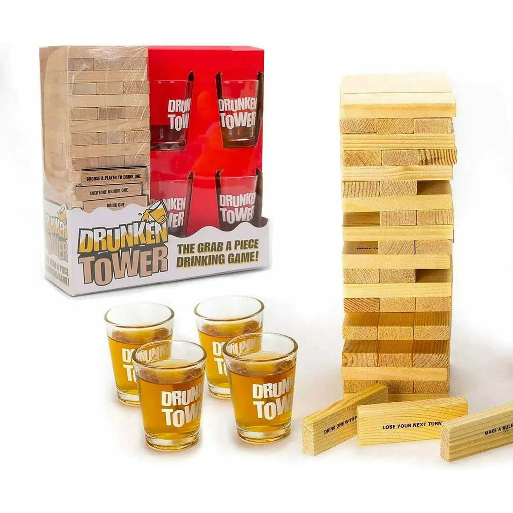 Tan Drunken Tower Drinking Board Game GAME NIGHT 254 drinkingjenga01.webp Games and Puzzles
