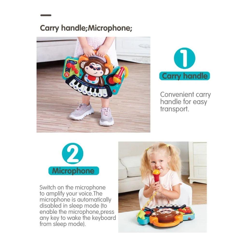 Light Gray Hola Dj Monkey Keyboard 3137 TOYZOONA LIMITED hola-dj-monkey-keyboard-3137-toyzoona-2.jpg Infant Toys