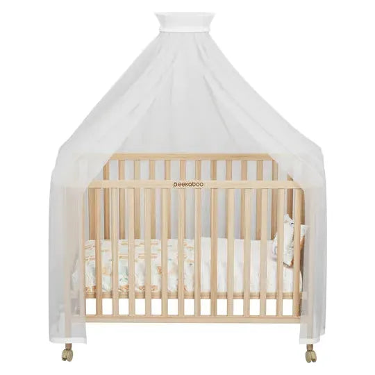 Light Gray Peekaboo Wooden Cot Bed Toyzoona peekaboo-wooden-cot-bed-toyzoona.webp Infant Toys