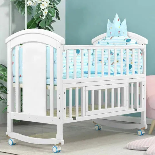 Pibi 3 In 1 Rocking Cot Cum Bed White Toyzoona