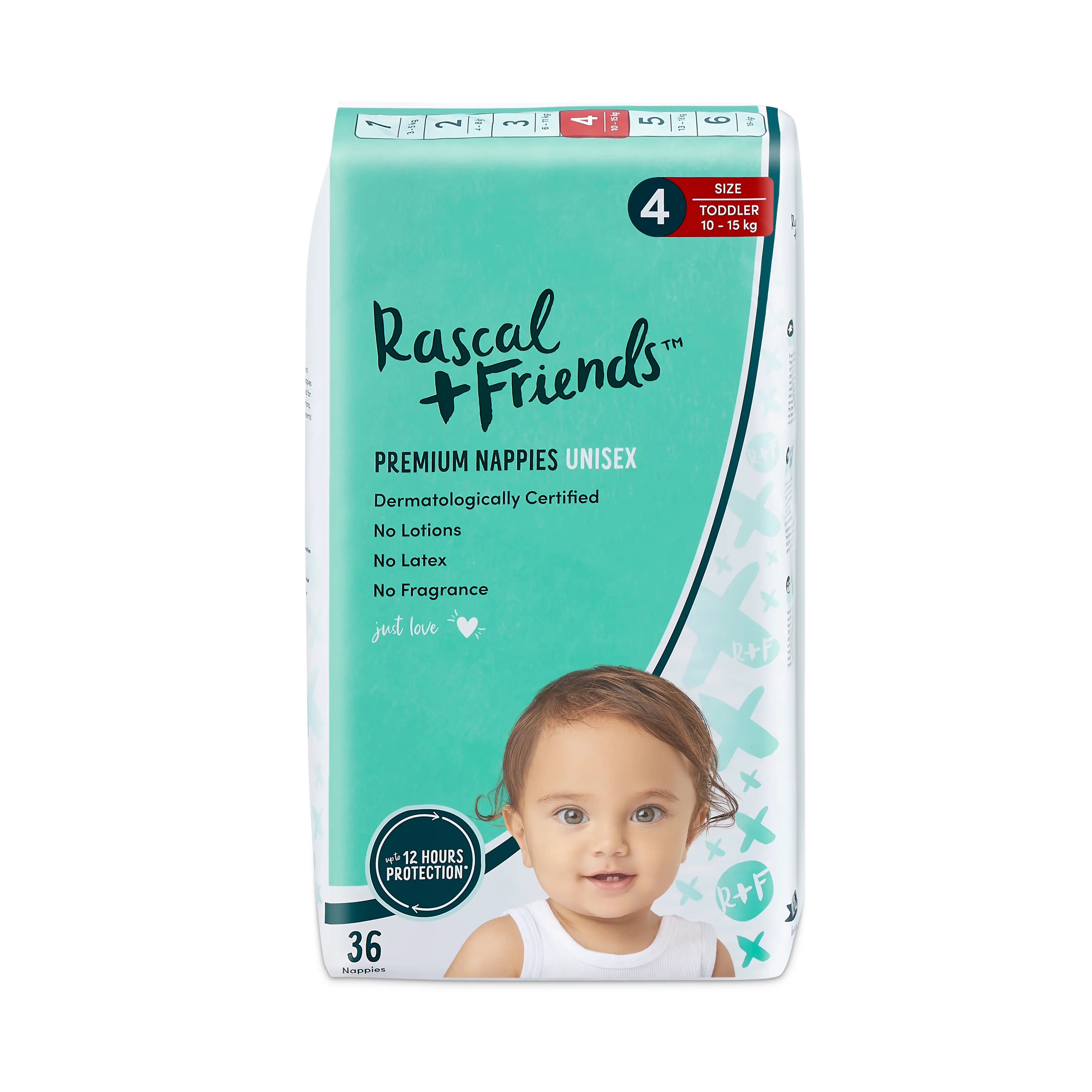 Rascal + Friends Premium Diapers, Size 1, 108 Count – Sidesv