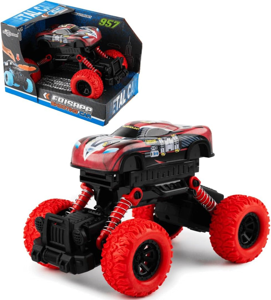 Light Coral Toyzoona Shooting Disc Friction Car Toy - Launching Disc Action Vehicle Car Play - Durable Plastic & Metal Build - Ages 5+ HALSON ENTERPRISE red.jpg Vehicles and Remote Control Toys