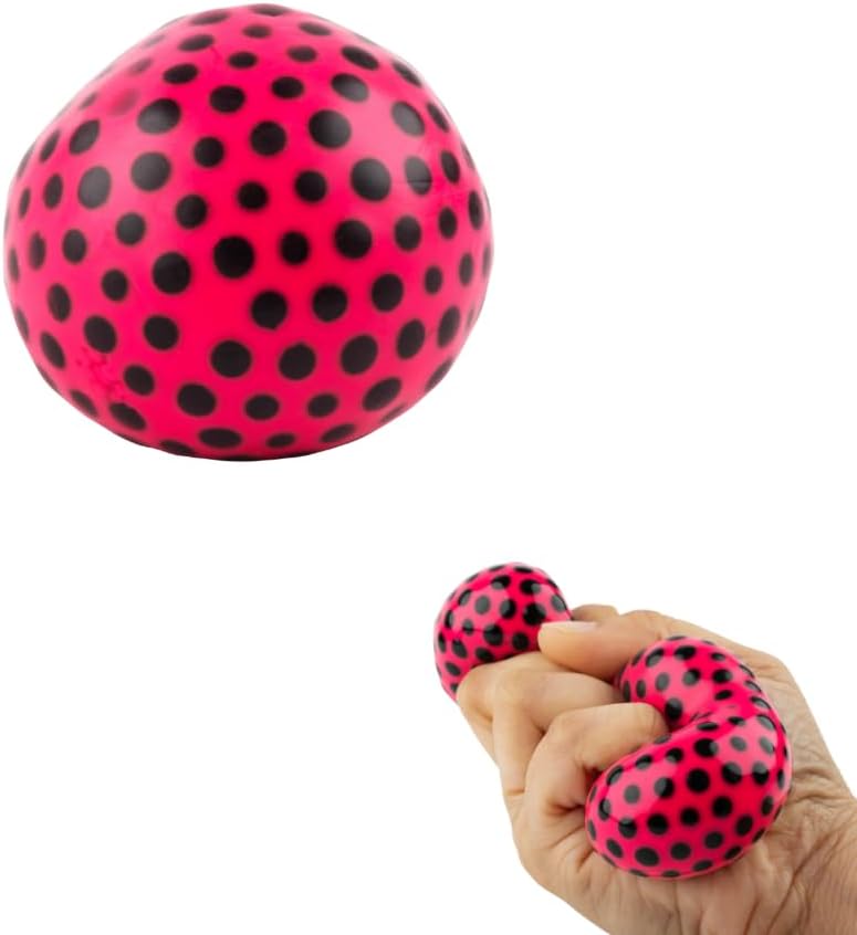 Maroon Light Up Squishy Ball Toys for Kids - 5cm Colorful Stress Relief Toy - Soft Silicone Fidget Sensory Ball with LED Lights - Safe, Non-Toxic - Ages 5+ (Red) HALSON ENTERPRISE squish1.jpg Arts and Crafts
