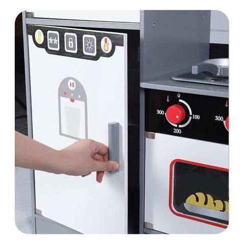 Dark Slate Gray Wooden Kitchen with Refrigerator HALSON ENTERPRISE wooden-toys_3.jpg Dolls and Playsets