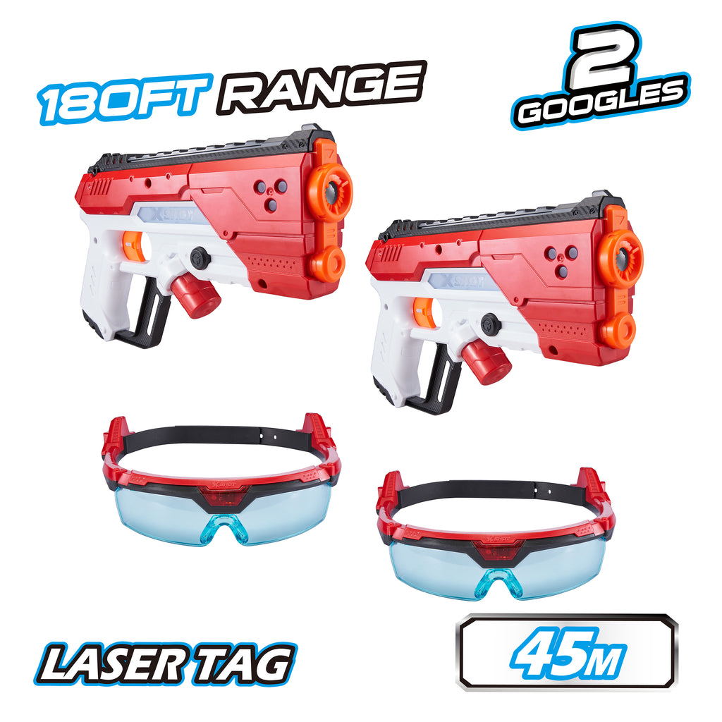 Dark Slate Gray XSHOT Laser360° Double Laser Blaster Pack 36280 (2 Laser Blasters, 2 Goggles) by ZURU HALSON ENTERPRISE x-shot_-_1_36280.jpg Battling Toys