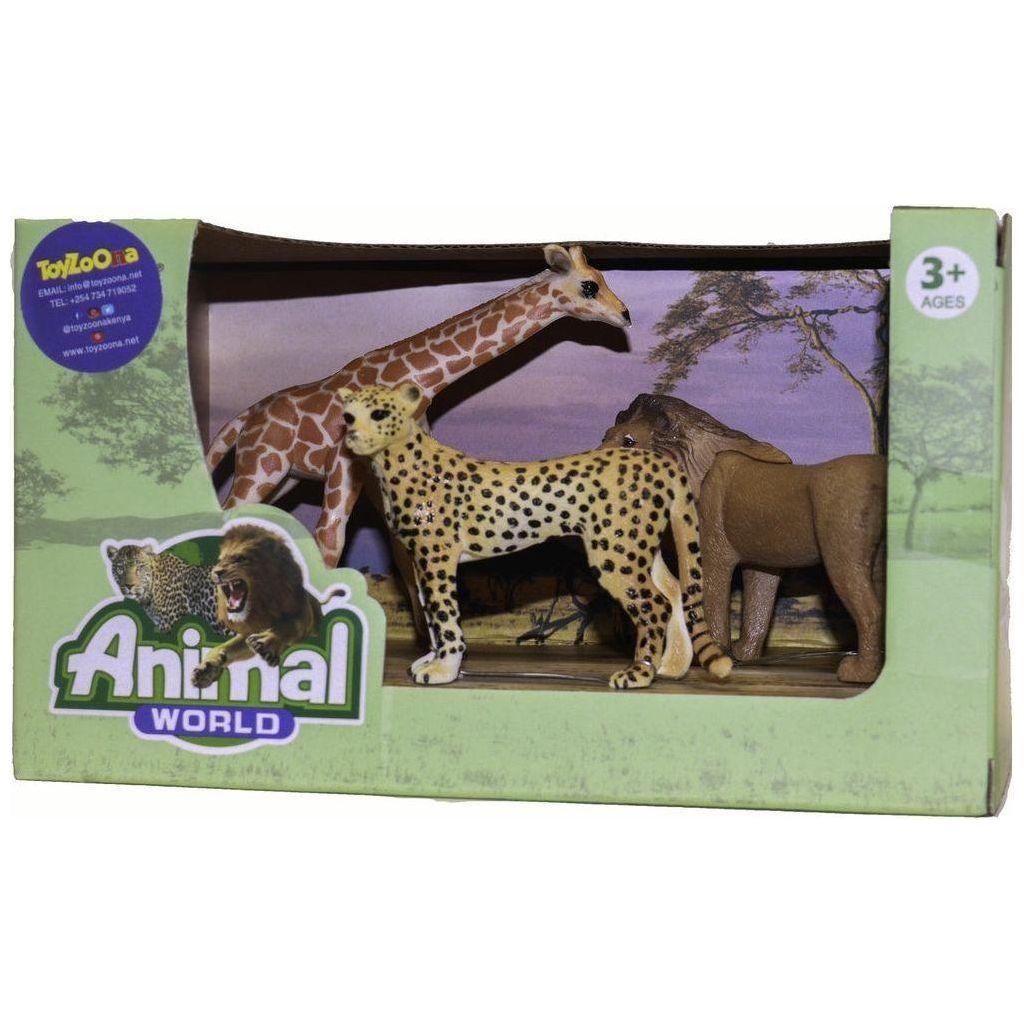Dark Sea Green Animals 3Pcs In Box - Wildlife Learning Collection For Kids Toyzoona animals-3pcs-in-box-toyzoona-4.jpg Action Toys