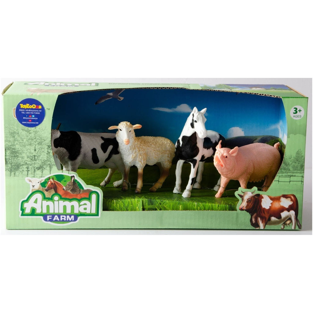 Dark Slate Gray Animals 4Pcs In Box - Wildlife Adventure Collection Toyzoona animals-4pcs-in-box-toyzoona-1.jpg Action Toys
