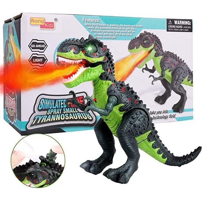 Light Gray Dinosaur With Fog And Motion - Smoke-Breathing Moving Dino Toyzoona dinosaur-with-fog-and-motion-toyzoona-1.jpg Action Toys