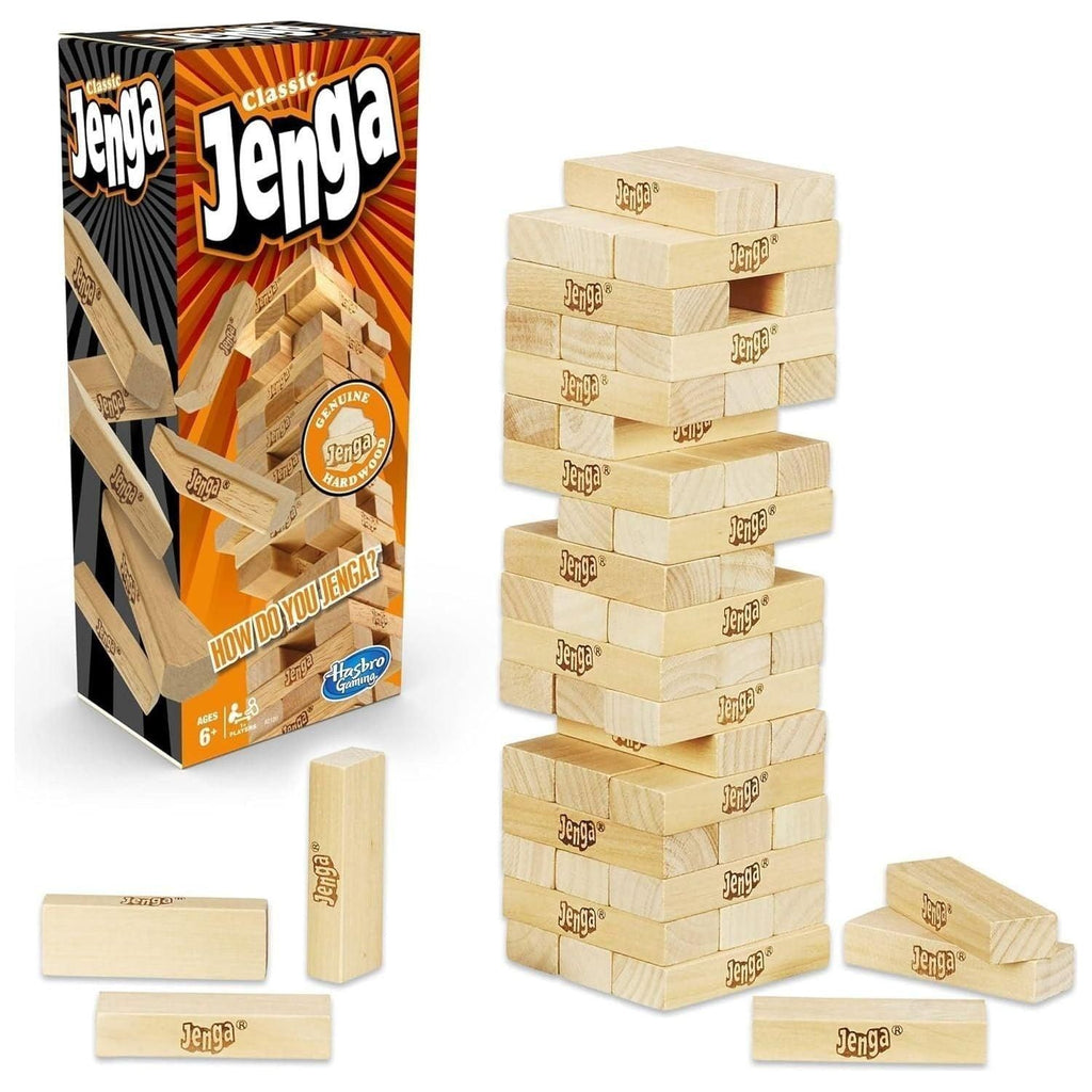 Tan Hasbro Classic Jenga Toyzoona hasbro-classic-jenga-toyzoona-1.jpg Games and Puzzles