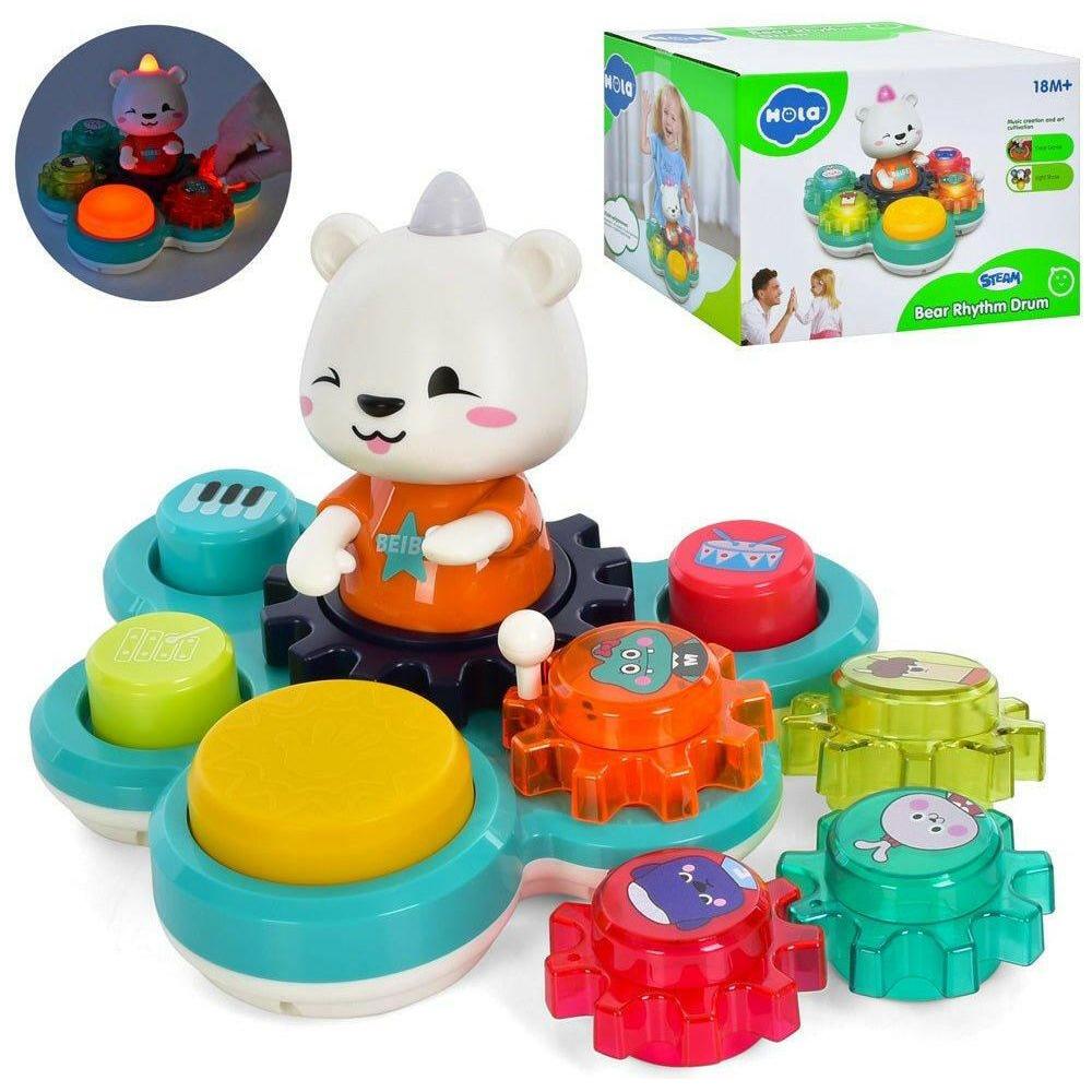 Light Gray Hola Bear Rhythm Drum E8993 TOYZOONA LIMITED hola-bear-rhythm-drum-e8993-toyzoona-1.jpg Infant Toys