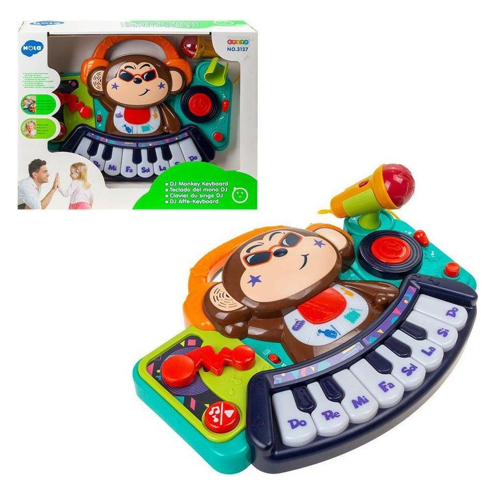 Light Gray Hola Dj Monkey Keyboard 3137 TOYZOONA LIMITED hola-dj-monkey-keyboard-3137-toyzoona-1.jpg Infant Toys
