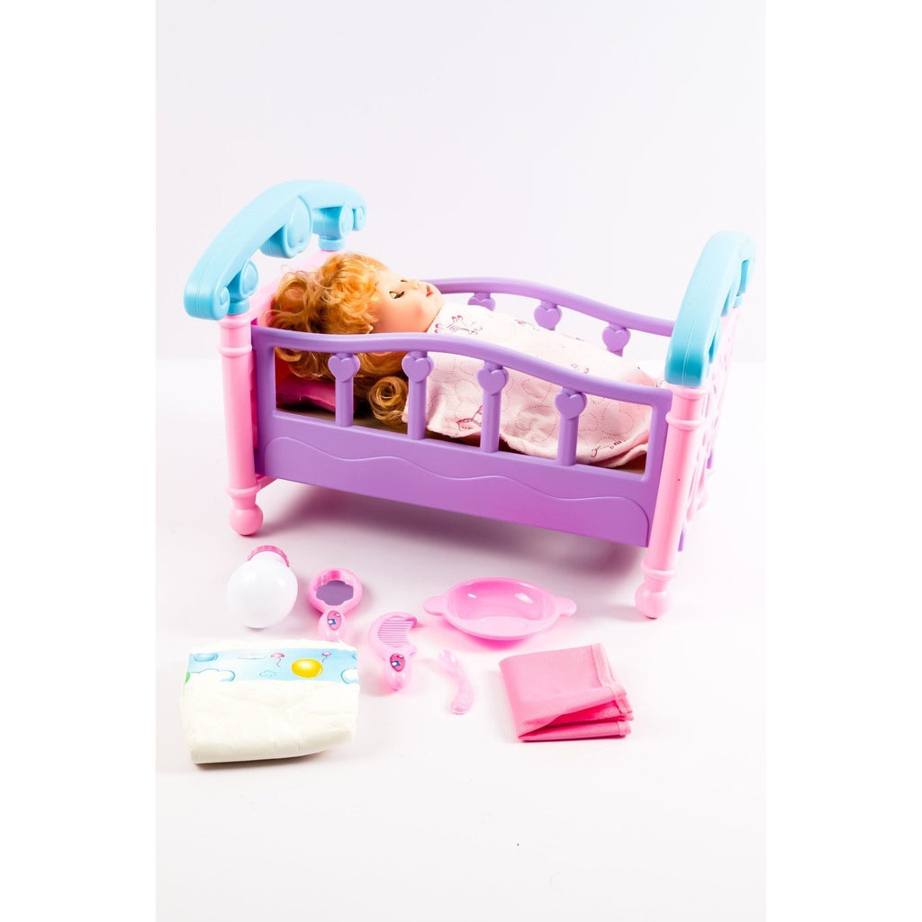 Lavender Mybaby With Crib Toyzoona mybaby-with-crib-toyzoona.jpg Dolls and Playsets