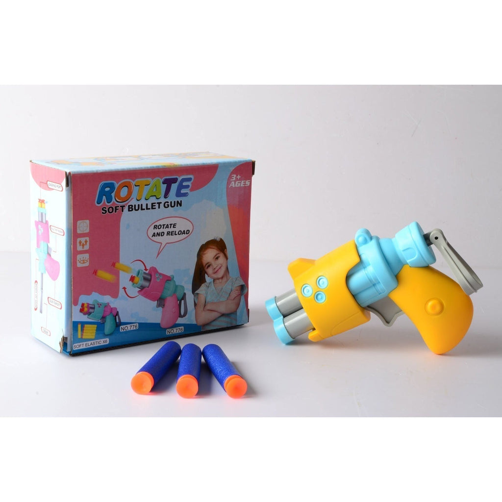 Light Gray Rotary Soft Bullet Gun - Rotating Action Blaster Toyzoona rotary-soft-bullet-gun-toyzoona.jpg Battling Toys